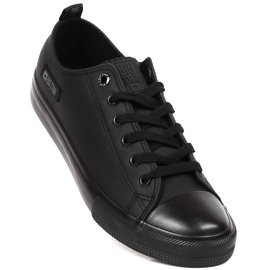 Baskets noires en cuir écologique pour hommes Big Star KK174009 le noir 1 Baskets noires en cuir écologique pour hommes Big Star KK174009 le noir 1