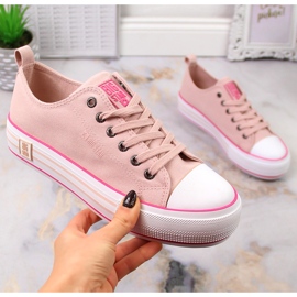 Baskets pour femmes sur la plate-forme rose poudré Big Star LL274181 1