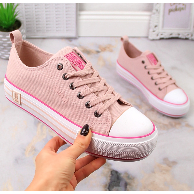Baskets pour femmes sur la plate-forme rose poudré Big Star LL274181 1