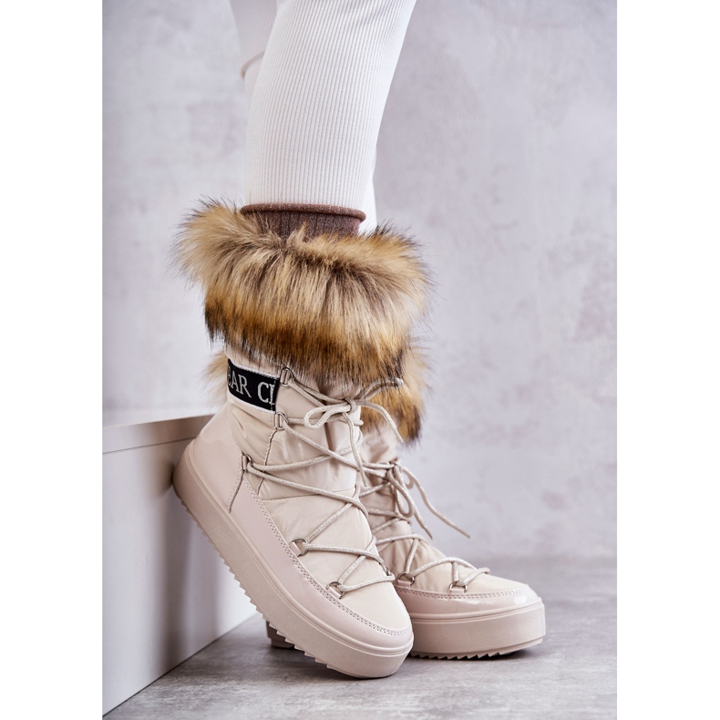 Bottes de neige à lacets beige des femmes 6