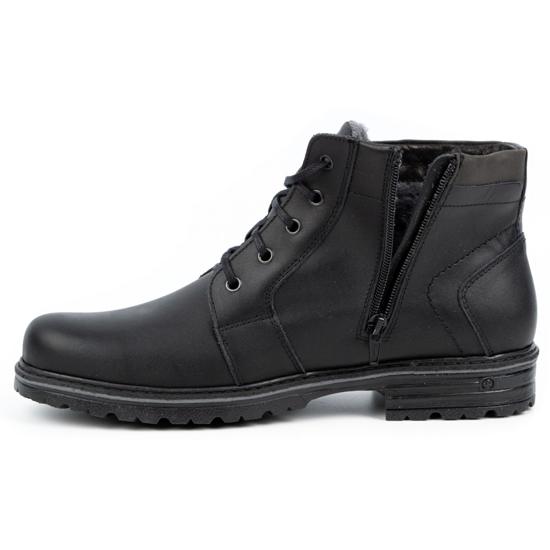 Polbut Bottes d'hiver en cuir pour hommes J34S Noir avec gris le noir 1 Polbut Bottes d'hiver en cuir pour hommes J34S Noir avec gris le noir 1