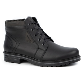 Polbut Bottes d'hiver en cuir pour hommes J34S Noir avec gris le noir 2 Polbut Bottes d'hiver en cuir pour hommes J34S Noir avec gris le noir 2
