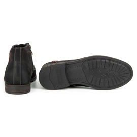 Kampol Bottes d'hiver en cuir pour hommes 103KAM noir 5