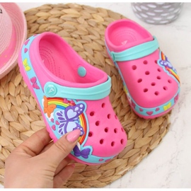 Chaussons en mousse roses American Club pour fille 1