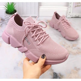Chaussures de sport confortables femme rose poudré Big Star JJ274266 1 Chaussures de sport confortables femme rose poudré Big Star JJ274266 1