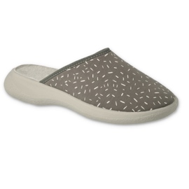 Chaussons femme Befado 019D128, gris à pois 1 Chaussons femme Befado 019D128, gris à pois 1