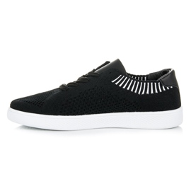 Ideal Shoes Baskets textiles femme le noir 1