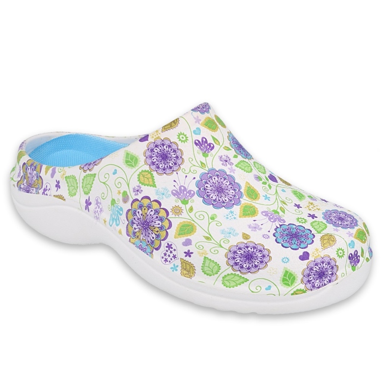 Chaussures femme Befado - fleur 3 blanc / violet 154D103 blanche 1