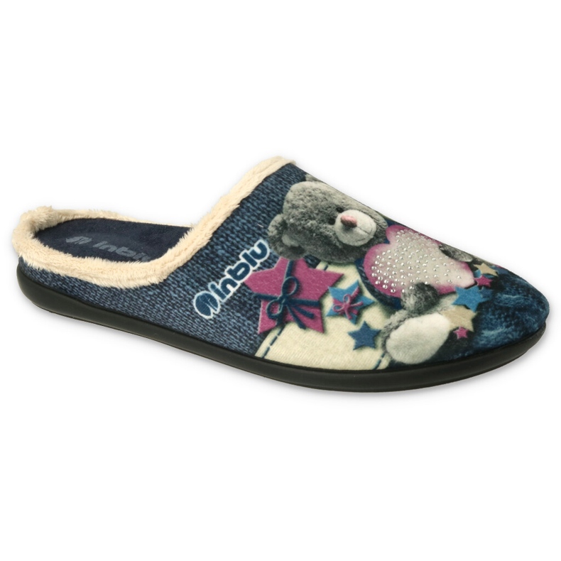 Inblu Women's Slippers 155d210 MISIA Application avec cœur bleu 1 Inblu Women's Slippers 155d210 MISIA Application avec cœur bleu 1