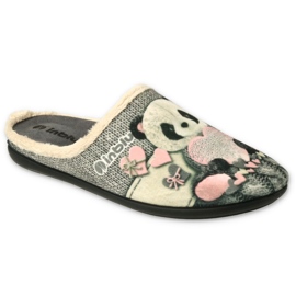 Chaussons femme Inblu 155D209 gris avec un ours en peluche 1 Chaussons femme Inblu 155D209 gris avec un ours en peluche 1