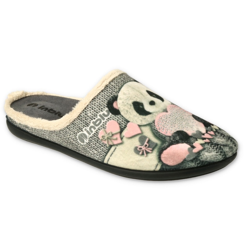 Chaussons femme Inblu 155D209 gris avec un ours en peluche 1 Chaussons femme Inblu 155D209 gris avec un ours en peluche 1