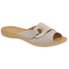 Befado chaussons femme avec insert en liège PU 265D024, gris 1