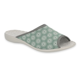 Pantoufles de femmes Befado avec étoiles PU 254d141 vert 2