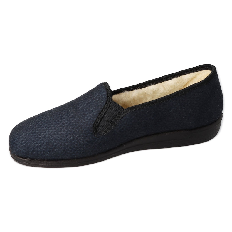 Befado chaussons homme isolés en laine pu 013M319, noir et bleu marine 4