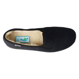 Befado chaussons homme isolés en laine pu 013M319, noir et bleu marine 2