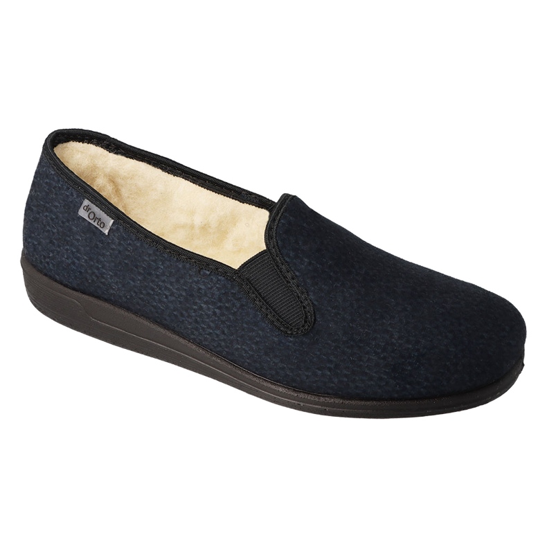 Befado chaussons homme isolés en laine pu 013M319, noir et bleu marine 1
