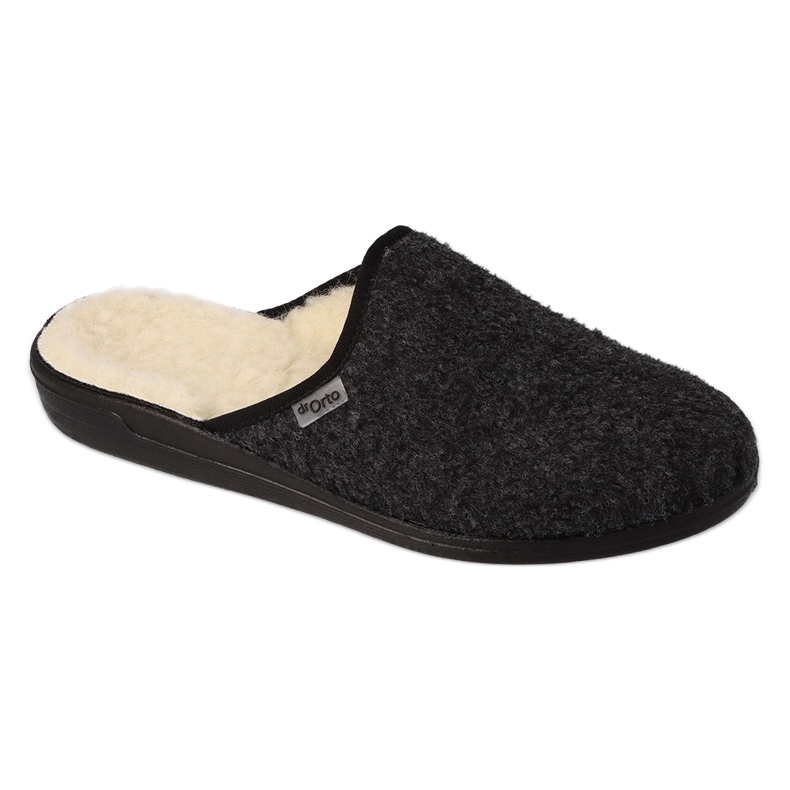 Chaussons homme Befado, pu noir 000M326, isolation en laine gris 2