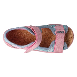 Befado chaussons enfant avec chatons, insert en liège, 342P040, bleu/rose 4