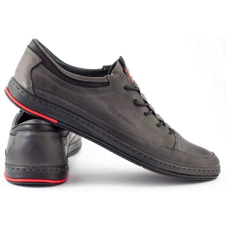 Polbut Chaussures décontractées en cuir pour hommes grises K22 3
