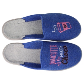 Chaussons enfants Befado 707Y429 bleu avec broderie 1