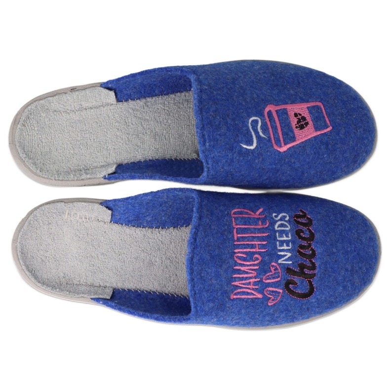Chaussons enfants Befado 707Y429 bleu avec broderie 1 Chaussons enfants Befado 707Y429 bleu avec broderie 1