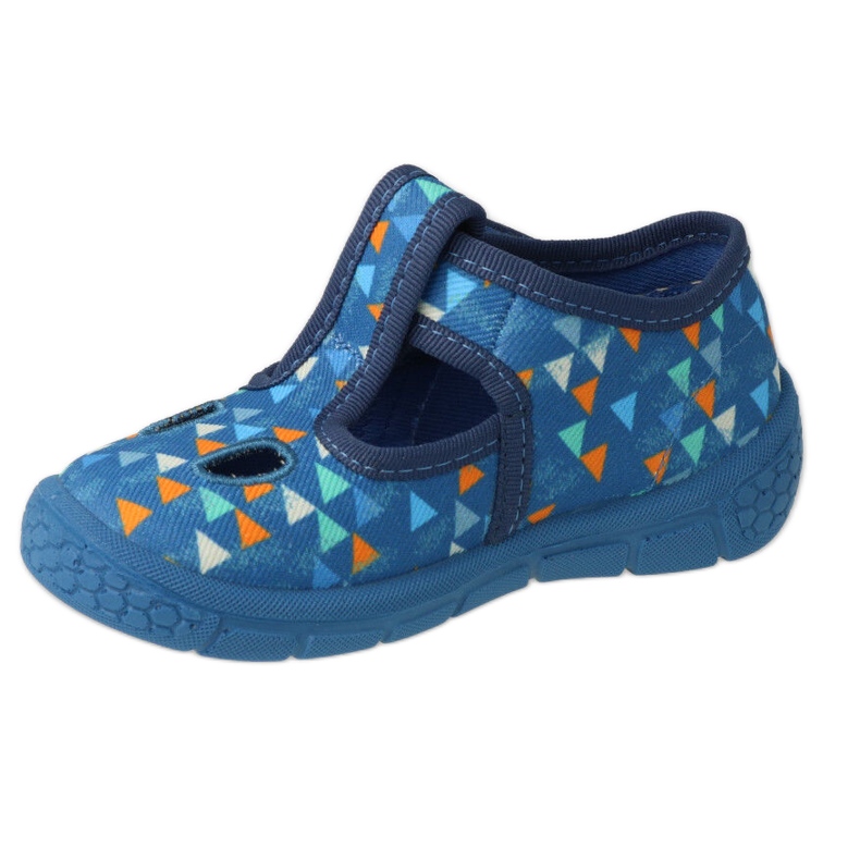 Pantoufles pour enfants de Befado 533p023 Triangles bleus 1 Pantoufles pour enfants de Befado 533p023 Triangles bleus 1