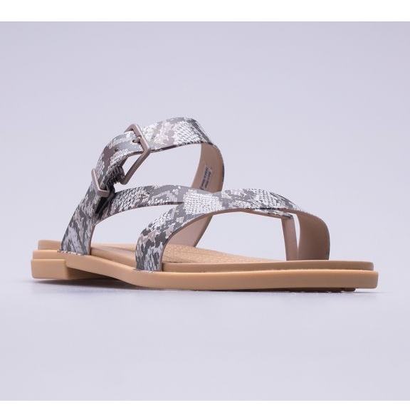 Crocs Tulum Toe Post Sandale W 206108-15W beige brun 1