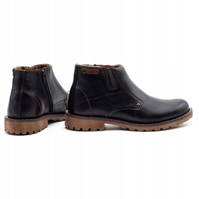 Mario Pala Bottes de neige 815 grain noir avec marron brun le noir 3