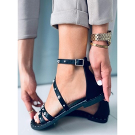 Sandales sur un talon bas noir B7922 Noir le noir 4