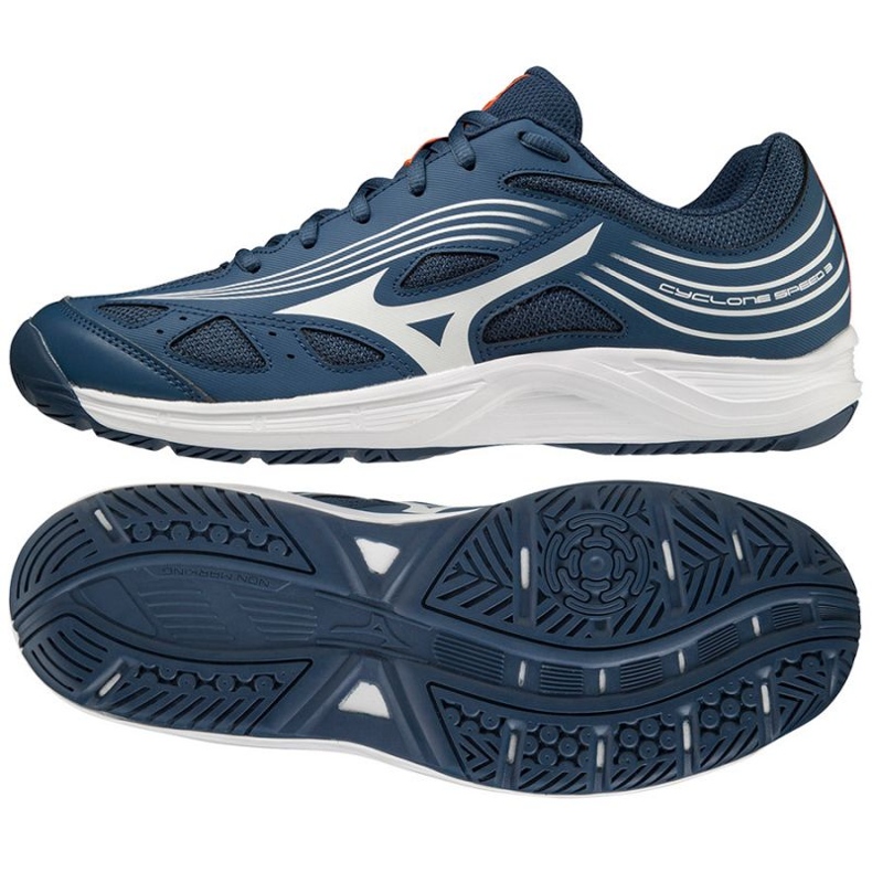 Chaussures de volley-ball Mizuno Cyclone Speed ​​​​3 M V1GA218021 bleu bleu 1