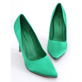 BM Escarpins femme satin TALIA NOIR vert 1
