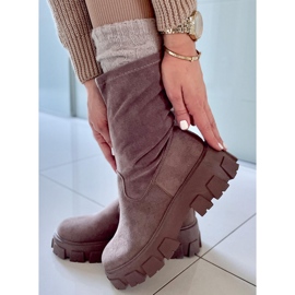 Bottines plates en daim Phyllis Kaki beige 3