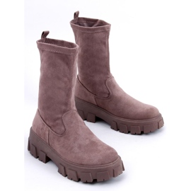 Bottines plates en daim Phyllis Kaki beige 5