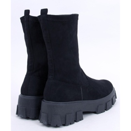 PA1 Bottines plates Phyllis en daim noir le noir 3