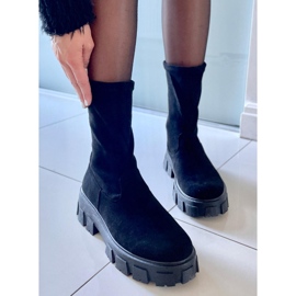 PA1 Bottines plates Phyllis en daim noir le noir 2