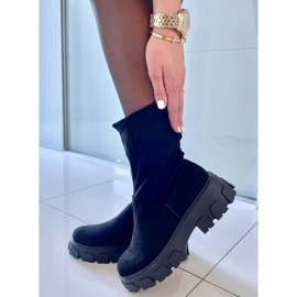 PA1 Bottines plates Phyllis en daim noir le noir 5