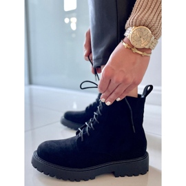 PA1 Gaten Bottes à lacets en daim noir le noir 4