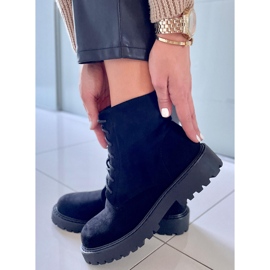 PA1 Gaten Bottes à lacets en daim noir le noir 3