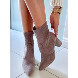 PA1 Bottines à talons en daim kaki Natalie beige 4