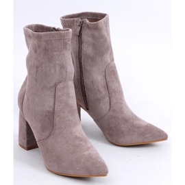 PA1 Bottines à talons en daim kaki Natalie beige 5