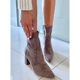 PA1 Bottines à talons en daim kaki Natalie beige 3