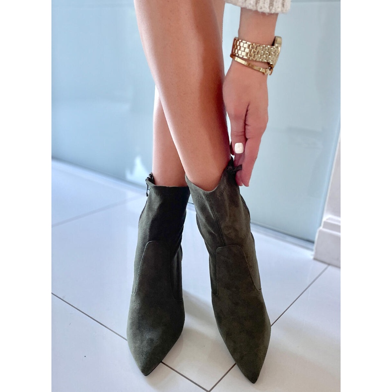 PA1 Bottes à talons en daim de Natalie Green vert 1