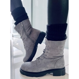 PA1 Bottines à lacets en daim gris Lavey 5