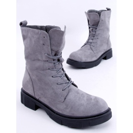 PA1 Bottines à lacets en daim gris Lavey 3
