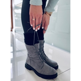 PA1 Bottines à lacets en daim gris Lavey 4