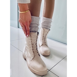 PA1 Bottines à lacets en daim beige Lavey 5