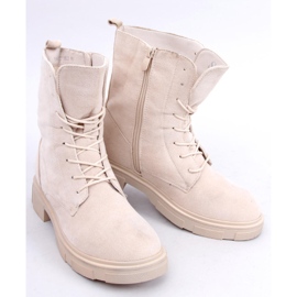 PA1 Bottines à lacets en daim beige Lavey 2