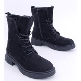 PA1 Bottines à lacets en daim noir Lavey le noir 3