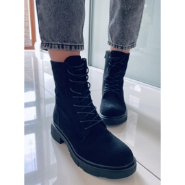 PA1 Bottines à lacets en daim noir Lavey le noir 4