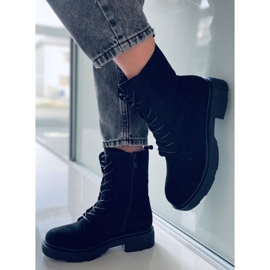 PA1 Bottines à lacets en daim noir Lavey le noir 5